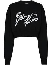 Balmain - Logo Crew Neck Sweatshirt - Lyst