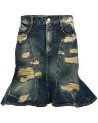 Marc Jacobs - The Rip And Repair Straight Jean Skirt - Lyst