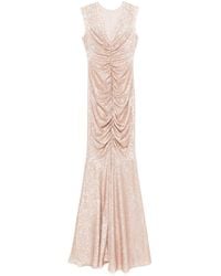 Norma Kamali - Fishtail Shirred Long Dress - Lyst