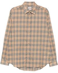 Burberry - Check Cotton Shirt - Lyst