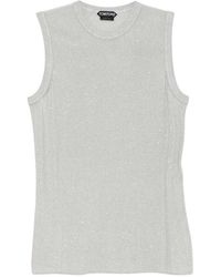 Tom Ford - Embellished Crew Neck Top - Lyst