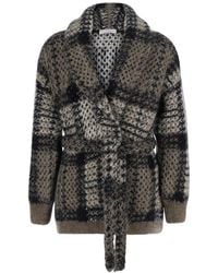 Brunello Cucinelli - Knitted Shawl Neck Sweater - Lyst