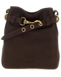 Miu Miu - Dark Logo Bucket Bag - Lyst