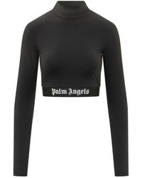 Palm Angels - Logo Mock Collar Top - Lyst
