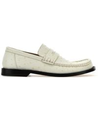 Loewe - Ivory Leather Campo Loafers - Lyst
