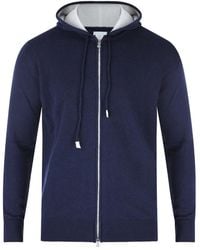 Eleventy - Hooded Cashmere Zip Sweater - Lyst
