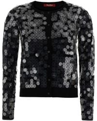 Max Mara - Sequin-Embellished Wool Cardigan - Lyst