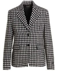 Versace - Tweed Wool Blazer Jacket - Lyst