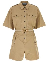 Prada - Belted Playsuit - Lyst