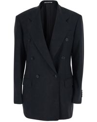 Tagliatore - Double Breasted Jacket With Classic Lapels - Lyst