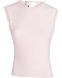 Genny - Solid Round Neck Top - Lyst