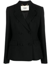 【送関込】FENDI☆satin crepe ff blazer Fendi - Silk double-breast blazer black - The Corner