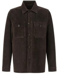 Moorer - Solid Shirt Collar Jacket - Lyst