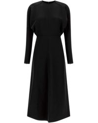 Victoria Beckham - Crew Neck Midi Dress - Lyst