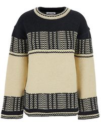 Low Classic - Knitted Crew Neck Sweater - Lyst