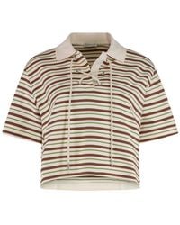 Moncler - Striped Shirt Collar Polo - Lyst