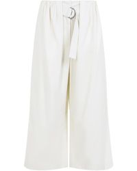 Loewe - Ivory Relaxed Flat Front Pants - Lyst