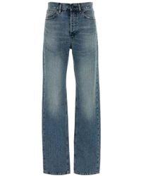 FRAME - Light Straight High Rise Jeans - Lyst