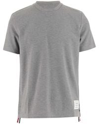 Thom Browne - Stripe-Detail Cotton T-Shirt - Lyst