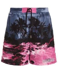 DSquared² - Logo Print Swimming Trunks - Lyst