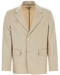 Prada - Melange Sand Cashmere Blazer - Lyst