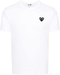COMME DES GARÇONS PLAY - Heart-appliqué Regular-fit Cotton-jersey T-shirt Xx - Lyst
