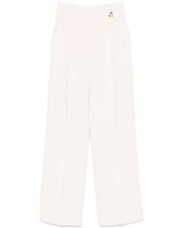 Elisabetta Franchi - Contrasting-Topstitching Crepe Trousers - Lyst