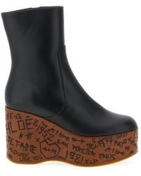 Chloé - Maxime Wedge Booties - Lyst