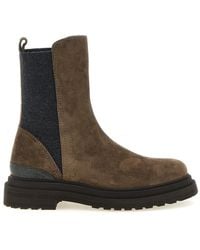 Brunello Cucinelli - Solid Round Toe Boots - Lyst