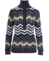 Missoni - Chevron Mock Collar Sweater - Lyst