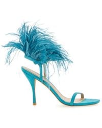 Stuart Weitzman - Feather Detail High Heel Sandal - Lyst