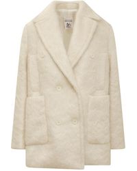 Semicouture - Off Notched Lapel Trench Coat - Lyst