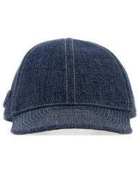 Prada - Denim Solid Baseball Hat - Lyst