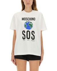 Moschino - Graphic Crew Neck T-Shirt - Lyst