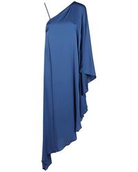 Silk95five - Royal Long Asymmetrical Silk Dress - Lyst