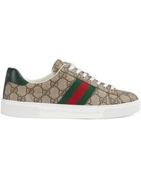 Gucci - Ace GG Supreme Canvas & Leather Sneaker - Lyst