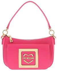 Love Moschino - Fuchsia Logo Medium Shoulder Bag - Lyst