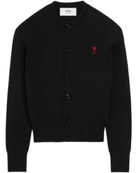 Ami Paris - Ami De Coeur Wool Cardigan - Lyst