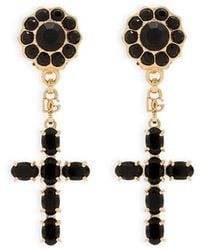 Dolce & Gabbana - Golden Logo Drop Earrings - Lyst