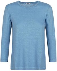 Base London - Linen Jersey Long Sleeve T-Shirt - Lyst