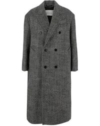 Ami Paris - Long Double-Breasted Wool Jacket With Classic Collar And Pockets - Lyst