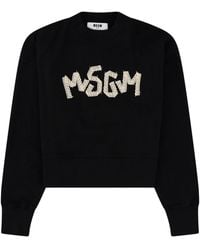 MSGM - Logo Crew Neck Sweatshirt - Lyst