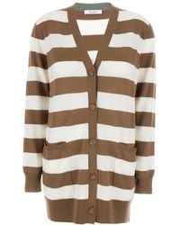 Max Mara - Stripes V Neck Cardigan - Lyst