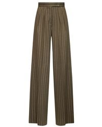 Max Mara - Dark Flared Pleated Pants - Lyst
