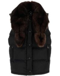 Prada - Solid Fur Collar Jacket - Lyst