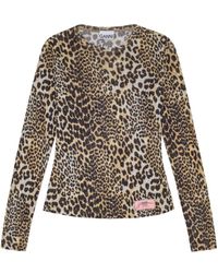 Ganni - Leopard Print Top - Lyst
