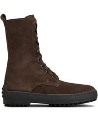 Tod's - High-Laced Suede Chelsea Boots Shoes - Lyst