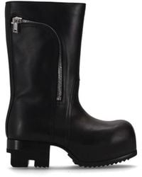 Rick Owens - Solid Round Toe Boots - Lyst