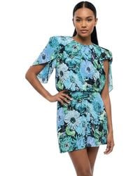 Stella McCartney - Sky Floral Crew Neck Mini Dress - Lyst