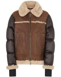 Moncler - Short Down Jacket Nappa & Shearling Calfskin Padded - Lyst
